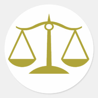 Gerechtigheid - Goud Ronde Sticker