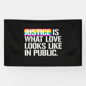 Gerechtigheid is hoe liefde eruit ziet in het open spandoek (Horizontaal)