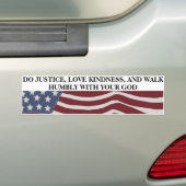 Gerechtigheid, Kindness en Humiliteit Bumpersticker (Op auto)