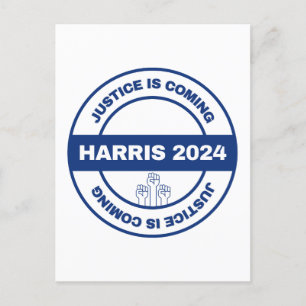 Gerechtigheid komt eraan   Kamala Harris Walz Verk Briefkaart