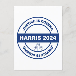 Gerechtigheid komt eraan | Kamala Harris Walz Verk Briefkaart