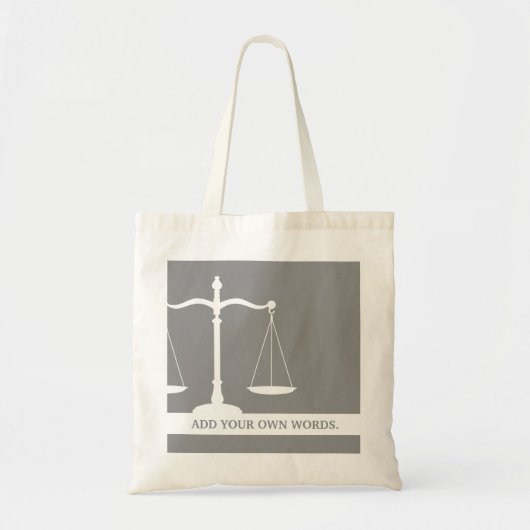Gerechtigheid schalen aangepaste tekstwet tote bag (Voorkant)
