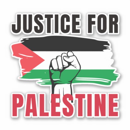 GERECHTIGHEID VOOR PALESTINA STICKER (Voorkant)