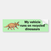 Gerecyclede dinosaurussen bumpersticker (Voorkant)