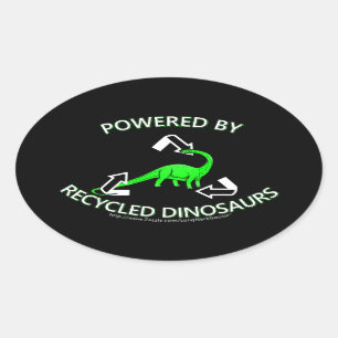 Gerecyclede dinosaurussen ovale sticker