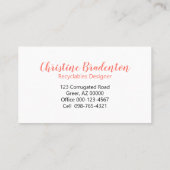 Gerecycleerd koraalschroot op kurk visitekaartje (Achterkant)