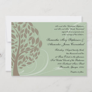 Gerecycleerd papier Groene Eco Tree bruiloft uitno Kaart