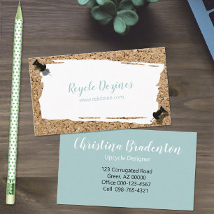 Gerecycleerd witton op kurkpasta groen visitekaartje