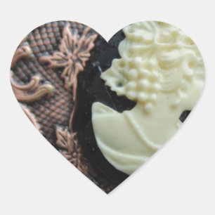 Gerecycleerde camee hart sticker