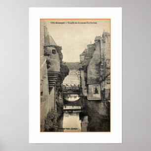 GERECYCLEERDE KUNST: 1900s QUIMPER FRANKRIJK BRIEF Poster