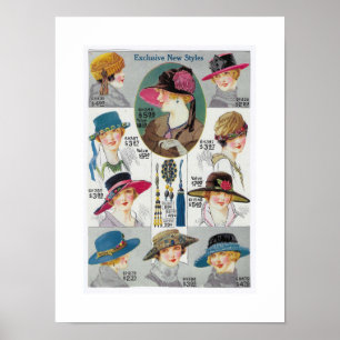 GERECYCLEERDE KUNST: 1920 MODE CATALOGUSPAGINA POSTER