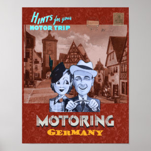  GERECYCLEERDE KUNST PRINT MOTORING DUITSLAND