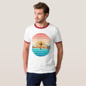 Gered door de zoon retro Christelijk t-shirt (Voorkant volledig)