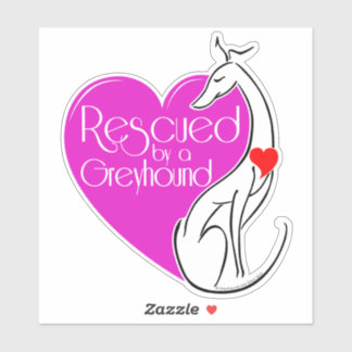 Gered door een Greyhound Dog Sticker