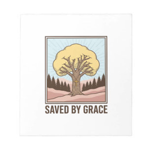 Gered door genade christelijke boom vintage shirt notitieblok
