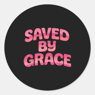 Gered Door Genade Retro 70s Vintage Stijl Christel Ronde Sticker
