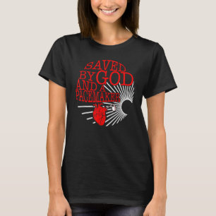 Gered Door God En Een Pacemaker CHD-Bewustzijnsbat T-shirt