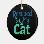 Gered door mijn kat keramisch ornament (Links)