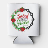 Gered door Zijn Genade Kerstkrans Blikjeskoeler (Voorkant)