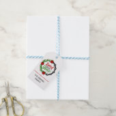 Gered door Zijn Genade Kerstkrans Cadeaulabel (Met Touw)