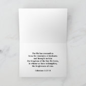 Gered uit de duisternis feestdagen kaart (Binnen)