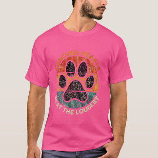 Geredde harten verslaan de luidste Retro Paw Dog A T-shirt