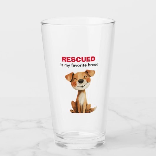 Geredde is mijn favoriete ras hond ontwerp glas (Voorkant)
