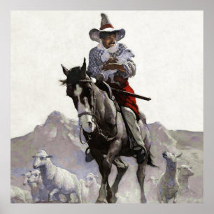 Geredde westerse kunst door NC Wyeth Poster