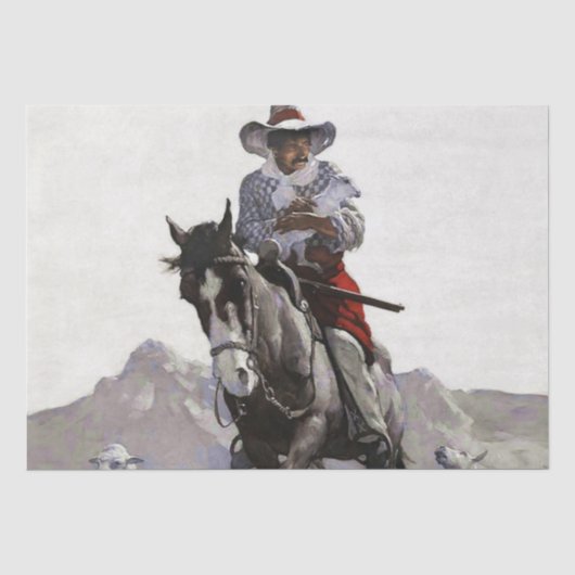 Geredde Westerse Kunst door NC Wyeth Tissuepapier (Voorkant)
