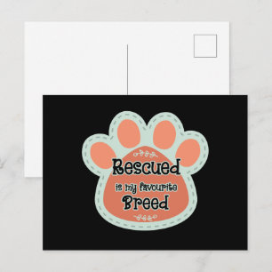 Geredderd Is Mijn Favoriete Ras Hond Pootafdruk Briefkaart