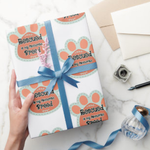 Geredderd Is Mijn Favoriete Ras Hond Pootafdruk Cadeaupapier