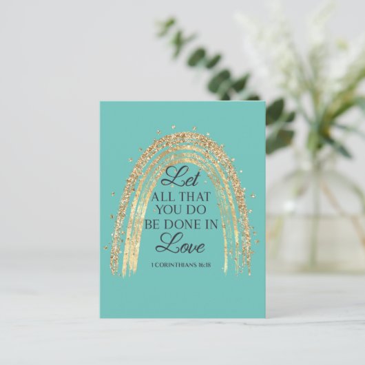 Gereed in Love Gold Rainbow Briefkaart (Staand voorkant)