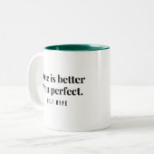 Gereed is beter dan Perfecte witte Mok (Voorkant links)