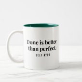 Gereed is beter dan Perfecte witte Mok (Links)