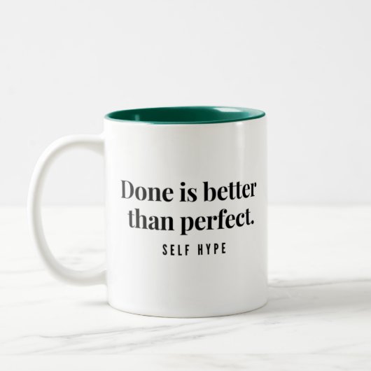 Gereed is beter dan Perfecte witte Mok (Links)