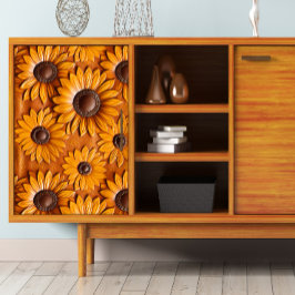 Gereedgemaakte lederen zonnebloembellen Decoupage Tissuepapier