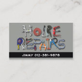 Gereedschap Alphabet Home Reparaties Grijs Visitek Visitekaartje (Voorkant)