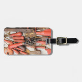 Gereedschap Antiek Rustiek Rood Man Tool Bagagelabel (Voorkant horizontaal)
