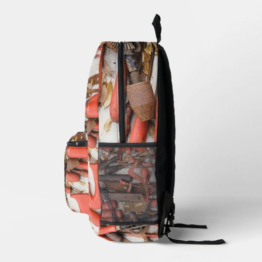 Gereedschap Antiek Rustiek Rood Man Tool Bedrukte Rugzak (Rechts)