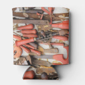 Gereedschap Antiek Rustiek Rood Man Tool Blikjeskoeler (Achterkant)