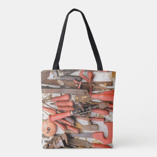 Gereedschap Antiek Rustiek Rood Man Tool Draagtas (Achterkant)