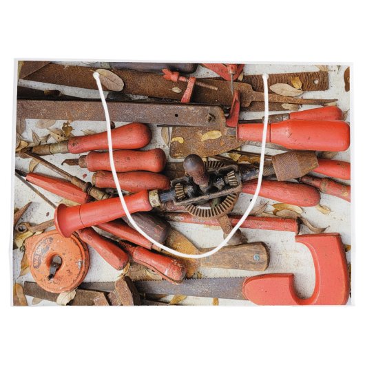 Gereedschap Antiek Rustiek Rood Man Tool Groot Cadeauzakje (Achterkant)