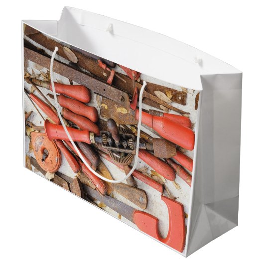 Gereedschap Antiek Rustiek Rood Man Tool Groot Cadeauzakje (Achterkant Gekanteld)