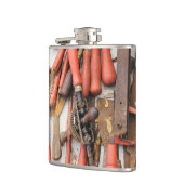 Gereedschap Antiek Rustiek Rood Man Tool Heupfles (Links)