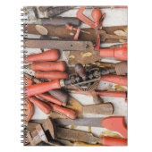 Gereedschap Antiek Rustiek Rood Man Tool Notitieboek (Voorkant)