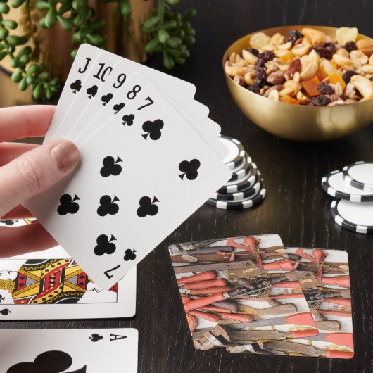 Gereedschap Antiek Rustiek Rood Man Tool Pokerkaarten (Insitu)