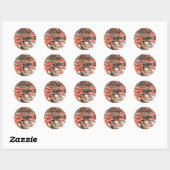 Gereedschap Antiek Rustiek Rood Man Tool Ronde Sticker (Vel)
