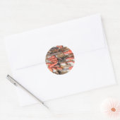 Gereedschap Antiek Rustiek Rood Man Tool Ronde Sticker (Envelop)