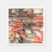 Gereedschap Antiek Rustiek Rood Man Tool Servet (Voorkant)