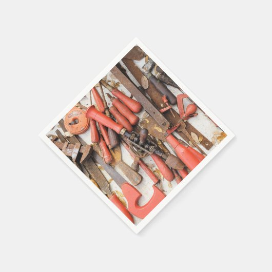 Gereedschap Antiek Rustiek Rood Man Tool Servet (Hoek)